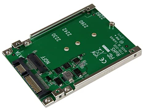 StarTech.com M.2 SATA SSD to 2.5 inch SATA Adapter [NOT NVMe], Open-Frame Bracket, 7mm High, M2 Hard Drive Adapter - TAA
