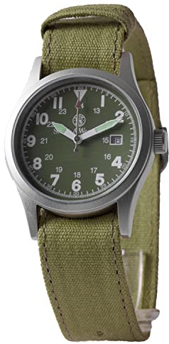 Smith & Wesson SWW-1464-OD Military Watch with Canvas Straps, Olive Drab