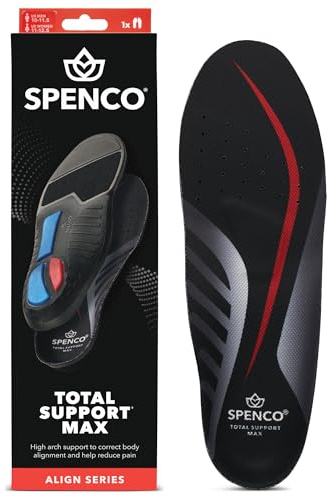 Spenco Total Support Max Shoe Insoles(FSA&HSA Eligible)Orthotic Metatarsal Arch Support Inserts, Absorbs Shock,Reduces Over-Pronation,Conforms to Foot, Deep Heel Cup Women's 9-10.5.5/Men's 8-9.5