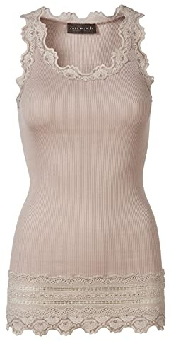 ROSEMUNDE Seidentop BENITA mit Spitzenbesatz S cacao