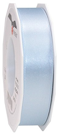 PRÄSENT C.E. PATTBERG Nastro raso colore azzurro, nastro di raso per impacchettare regali, lungh. 25 m, largh. 25 mm, nastro per pacchi regalo, per decorare e bricolage, per varie occasioni