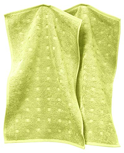Möve Gästetuch Quadretti 2er-Pack Walk-Frottier hellgrün Größe 30x50 cm