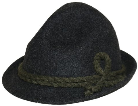 Cappello da bavarese, cappello da uomo o donna, per alpinismo, cappello tradizionale, a tre punte, per escursioni, caccia, passeggiate nella foresta, cappello casual, colore: grigio scuro/antracite grigio. 62