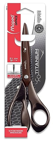 Maped M686110 - Schere Titanium, 21cm, asymmetrisch, schwarz