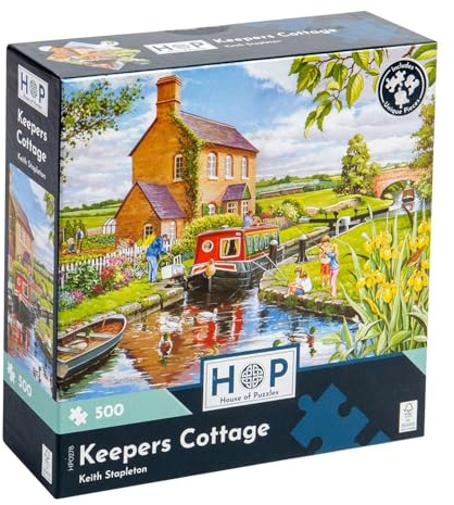 The House of Puzzles - Keepers Cottage Jigsaw - 500 Piece Jigsaws For Adults, Artist Illustrated, Scenic Landscape, Deluxe Puzzle Gifts