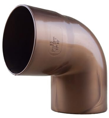First Plast - Gouttière PVC 25 demi-ronde - Coude PVC 87°30 mâle femelle pour tube de descente Ø80 - aspect cuivre -