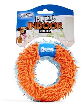 Chuckit! Indoor Fetch Roller Toy for Dogs - Interactive Dog Toys for Boredom, Orange and Blue