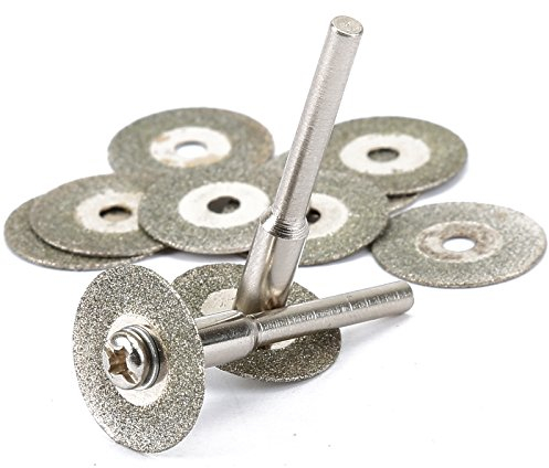 Dophee 10PCS 16mm Diamond Cutting Wheels Blade Disc Cut-Off Rotary Tool for Metal Glass Ceramics Porcelain Carbide Gem Stones