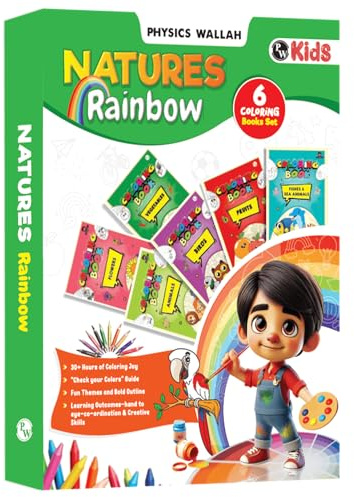 Copy Colour Book For Kids Set of 6 Books - Animals, Birds, Fishes & Sea Animals, Fruits, Vegetables, Cartoons | 2 to 6 Years Old | Ideal Birthday Gift Set for Growing Kids [Paperback] PW