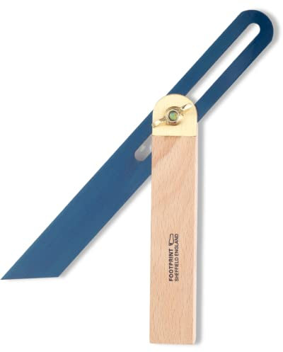 Footprint Tools 9/228mm Sliding Bevel - Anti-Rust Chemically Blued Hardened Steel. Beechwood Stock for Durability. Brass fittings for longevity. Check Angles/mark joints in Woodwork Carpentry.