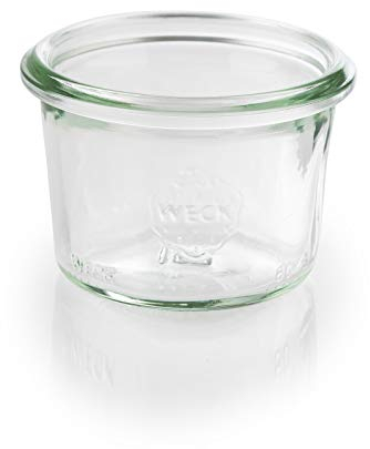 APS 12 bocaux originaux WECK 80 ml, Ø 6 cm, H : 5,5 cm, bocal à conserve, bocal décoratif, bocal à dessert, bocal de stockage, lavable au lave-vaisselle