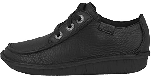 Clarks Funny Dream, Zapatos de Cordones Derby para Mujer, Negro (Black Leather), 37 EU
