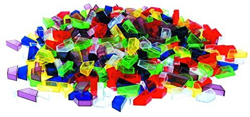 Transparente ECKO-Legesteine Trapez Legespiel Lernspiel Kinder 500 Stück