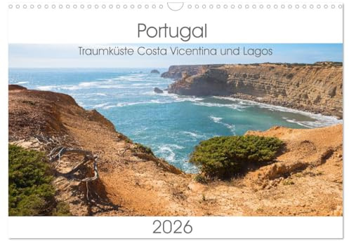 Portugal - Traumküste Costa Vicentina und Lagos (Wandkalender 2026 DIN A3 quer), CALVENDO Monatskalender: Landschaften in der Küstenregion rund um Carrapateira und Lagos