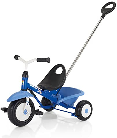 Kettler Funtrike Waldi - das coole Dreirad mit Schiebestange - Kinderdreirad für Kinder ab 2 Jahren - stabiles Kinderfahrzeug inkl. kippbarer Sandschale - blau