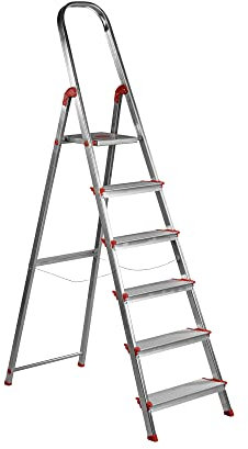 Escalera Aluminio Rolser Norma 220 6 Peldaños Anchos. Certificada según Norma Europea EN-131 para Uso doméstico y Profesional.