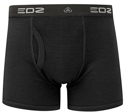 EDZ Merino Wool Boxer Shorts (UK, Alpha, M, Regular, Regular, Black)