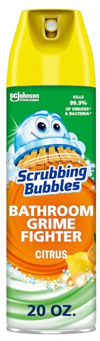 Scrubbing Bubbles Bathroom and Shower Cleaner Aerosol, Foaming Action Bathroom Grime Fighter, Citrus Scent, 20oz (Pack of 1)