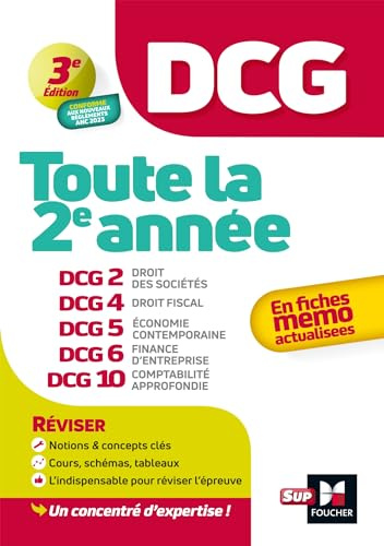 DCG - Toute la 2e année du DCG 2, 4, 5, 6, 10 en fiches - Révision