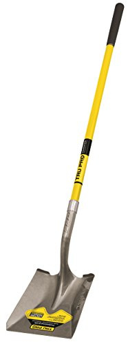 Truper Tru Pro Square-Point Shovel, 48-Inch Fiberglass Handle with 9-Inch Cushion Grip, Heavy-Duty Professional Digging & Transfer Shovel (Model PCL-F / 31199)