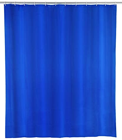 WENKO Duschvorhang Uni Night Blue - wasserdicht, pflegeleicht, Polyethylen-Vinylacetat, 120 x 200 cm, Dunkelblau