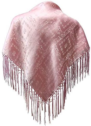 Seidentuch Dirndl-Trachtentuch Tuch rosa 75x75cm Dirndltuch Seide Fransentuch für Tracht Trachtenseidentuch mit Fransen Schultertuch Halstuch silk clouth hochwertigste Qualität!