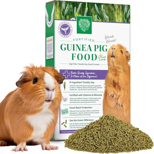 Small Pet Select – Guinea Pig Food Pellets, 5lb (2.26 kg) Bag | Premium Timothy Hay-Based Formula with Essential Nutrients for Everyday Health & Digestion
