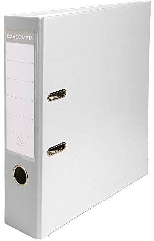Exacompta - Réf. 918402B - 1 Classeur à levier A4 - Dos 75 mm - Mécanique 80 mm - Dimensions extérieures : 31,8 x 28,4 x 8 cm - Format à classer A4 - Coloris : Blanc