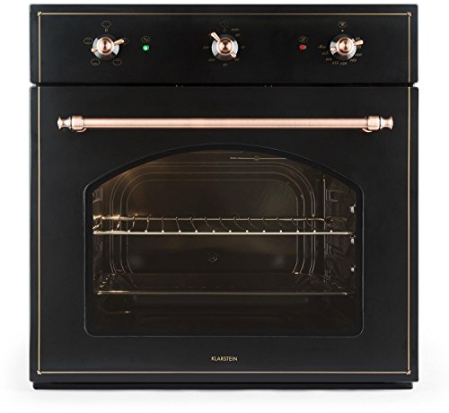 Klarstein Vilhelmine Four encastrable (55L, classe énergétique A, look old school, jusqu'à 250°C, minuterie réglable jusqu'à 120min) - noir