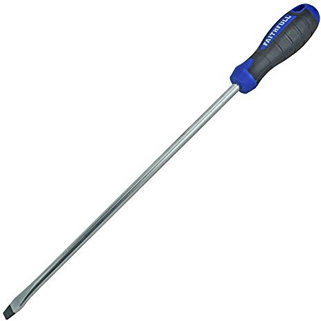 Faithfull Flared Screwdriver, Soft-Grip Handle, Chrome Vanadium Steel Blade with Magnetic Tip - 10mm x 300mm