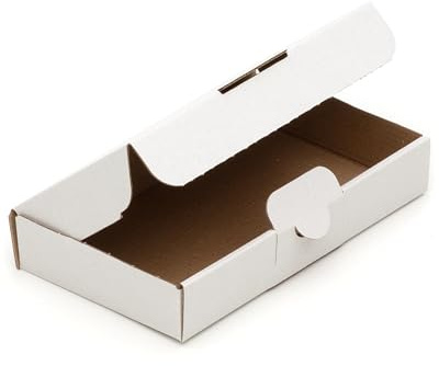 KK Verpackungen Maxibriefkartons 180 x 100 x 30 mm Weiß (Außenmaß 190 x 113 x 35 mm) | 100 Stück, Versandkartons Faltschachteln Maxibrief Post-Kartons für Warensendungen Büchersendungen (MB06)