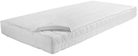 Dormisette Q159 Premium Molton-Matratzenauflage, 180/200 cm, Baumwolle/Zwirn-Calmuc, Reinweiß