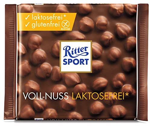 Ritter Sport Voll-Nuss Laktosefrei Tafelschokolade, 6er Pack (6 x 100 g)