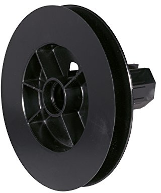 jarolift Gurtscheibe 114 mm mit Walzenkapsel SW40 kurz, Rollladen-Zubehör für Rollladengurte, außenliegender Achsstift, aus Hart-Kunststoff