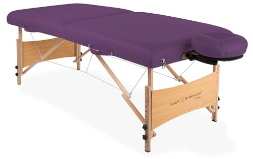 Inner Strength Portable Massage Table Package Element – Incl. Deluxe Adjustable Face Cradle, Face Pillow & Carrying Case, Purple