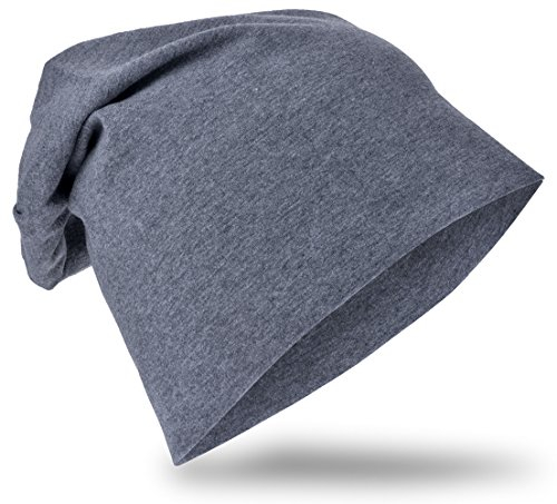 Miobo Kinder Slouch Beanie Mütze,Baumwolle,Unifarbe Anthrazit-L