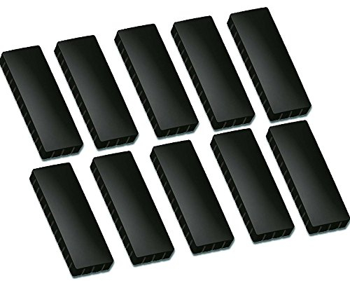 10x Faxland Magnete rechteckig, Schwarz 54x19 mm, Haftmagnete für Whiteboard, Kühlschrankmagnet, Magnettafel, Magnetwand, Magnet