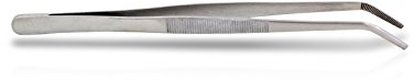 Pinzette gebogen 14 cm, Edelstahl, Futterpinzette, abgewinkelt