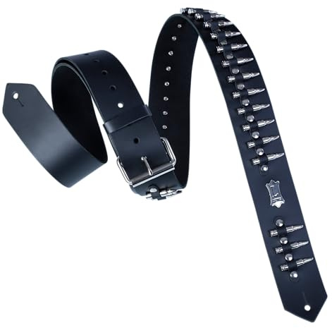 Levy's Leathers Gitarrengurt aus Leder mit Kugeln, 5,1 cm, Schwarz