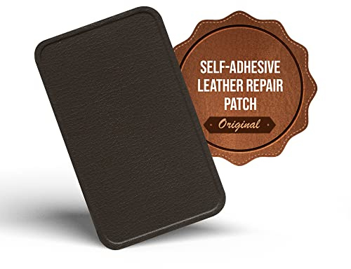 Leather Repair Patch Self Adhesive for Sofa, Car Seat – Dark Brown 10×6cm | The original all‑in‑one leather repair kit by MastaPlasta – upholstery‑quality, made in the UK; no tools needed