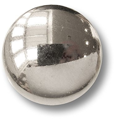 Knopfparadies - 8er Set leicht gewölbte Schlichte Metall Ösen Knöpfe für Uniformen, etc. / glänzend silberfarben/Metallknöpfe/Ø ca. 18mm