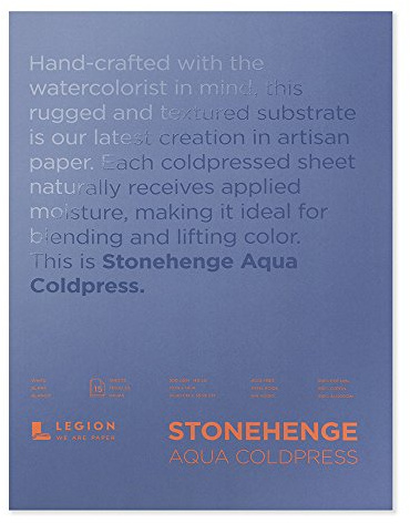 Legion Stonehenge Aqua Watercolor Block, 140lb. Cold Press, 10 X 14 inches, White, 15 Sheets (L21-SQC140WH1014)