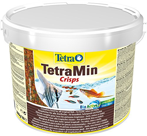 TetraMin Crisps – Fiskfoder för alla prydnadsfiskar, näringsrik blandning för friska fiskar och klart vatten, 10 l hinkar
