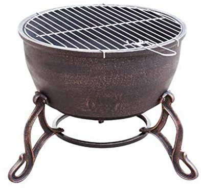Gardeco Elidir Cast Iron Fire Pit, Bronze, 45 x 45 x 47.5 cm