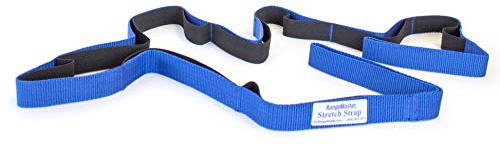 RangeMaster Stretch Strap, Multi-loop Strap with Exercise Guide for Physical Therapy, Yoga, Flexibility (Blue)