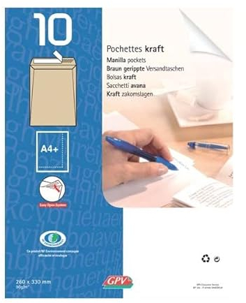 GPV 6720 Faltenversandtaschen C4, 229 x 324 mm, ohne Fenster