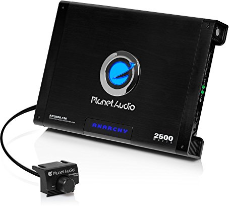Planet Audio AC2500.1M Monoblock Car Amplifier - 2500 Watts Max Power, 2/4 Ohm Stable, Class A/B, Mosfet Power Supply, Remote Subwoofer Control