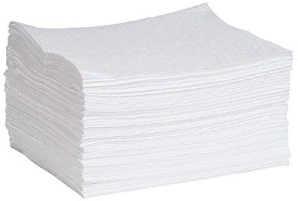SpillTech Oil-Only Commander Absorbent Mat Pad, Mediumweight, Polypropylene, 19” x 15” (L x W), White, Pack of 100 (WPF100M)