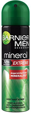 Garnier Men Deodorant Mineral Extreme - Deospray Männer 72h Non-Stop Protection/angereichert mit Mineralite (dermatologisch getestet - alkoholfrei, parabenefrei), 3 x 50 ml