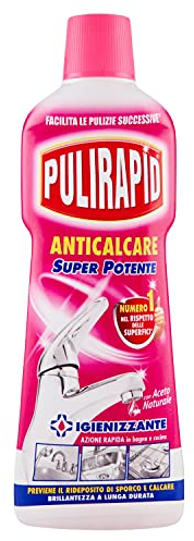 Pulirapid – Anti-calcaire, nettoyant pour inox et céramique, avec vinaigre naturel – 750 ml